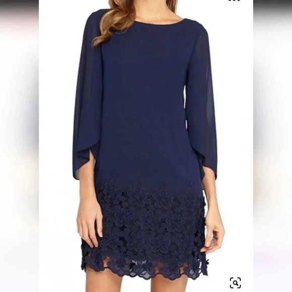 Tahari ASL Embroidered Shift Dress - Picture 2 of 6